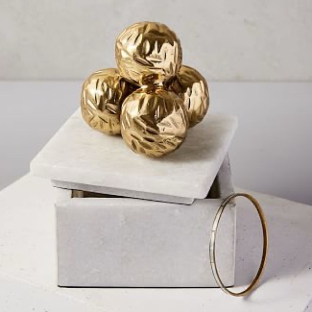 West Elm / Eduardo Garza Marble Crystal Box Gold and White